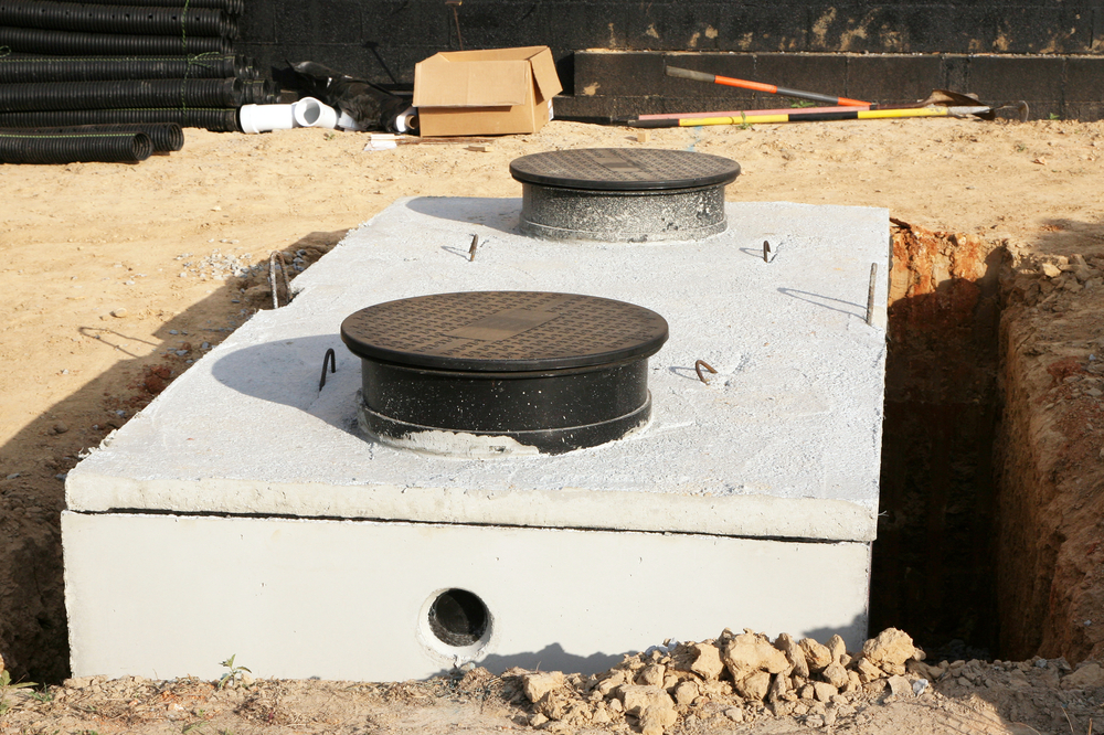 Inlet and outlet septic tank